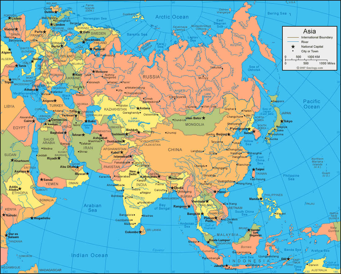 Карта мира карта европы и азии